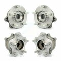Kugel Front Rear Wheel Bearing & Hub Assembly Kit For 2007 Nissan Altima 2.5L with Non-ABS K70-101265